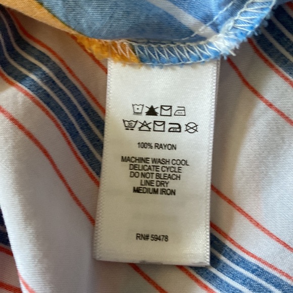 Anthropologie Antibes Blanc Striped Midi Dress Womemn S Beachy‎ Coastal Cover-Up - Picture 5 of 9